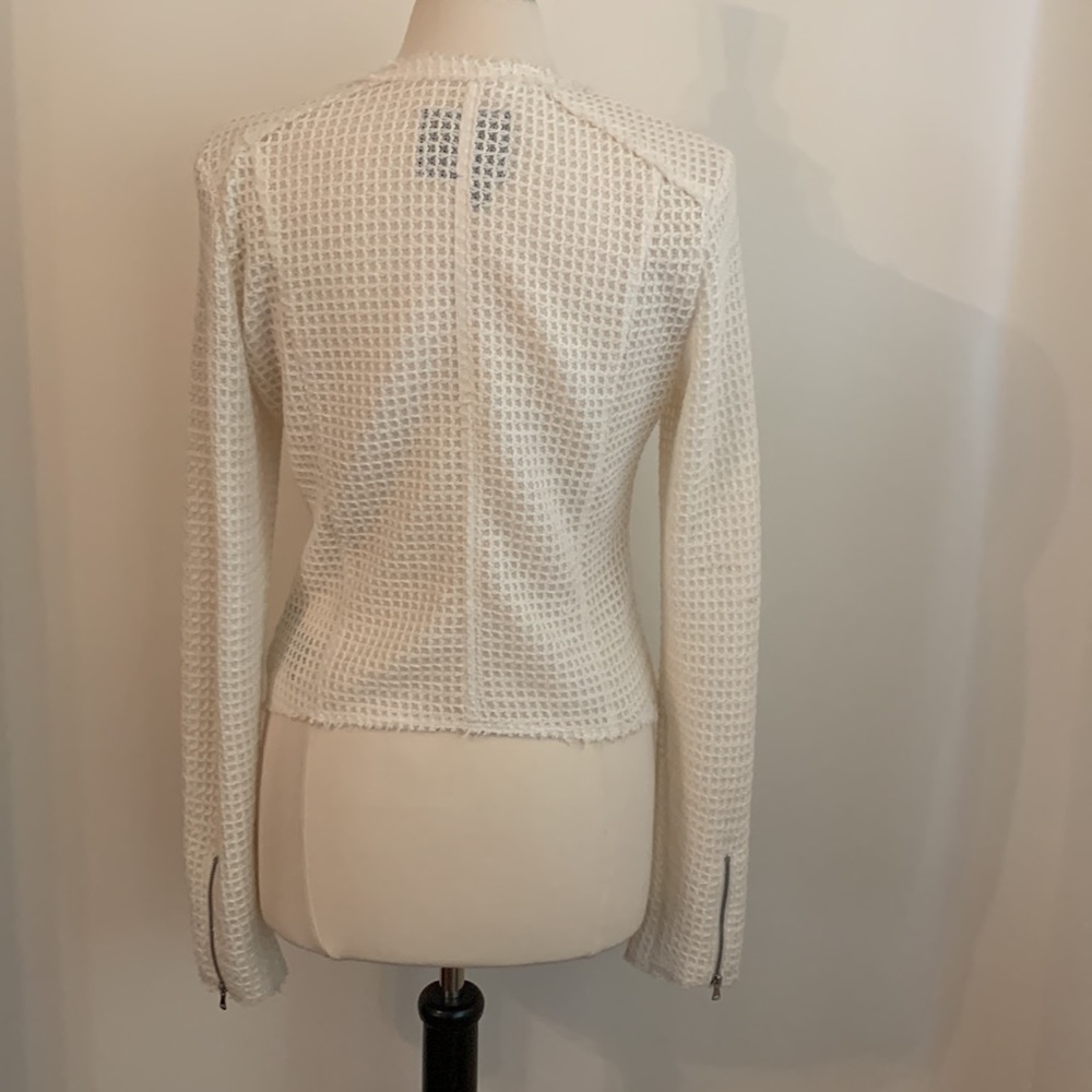 🍦Paige Cream Jacket Cardigan w/ Leather Accents M - Picture 7 of 16